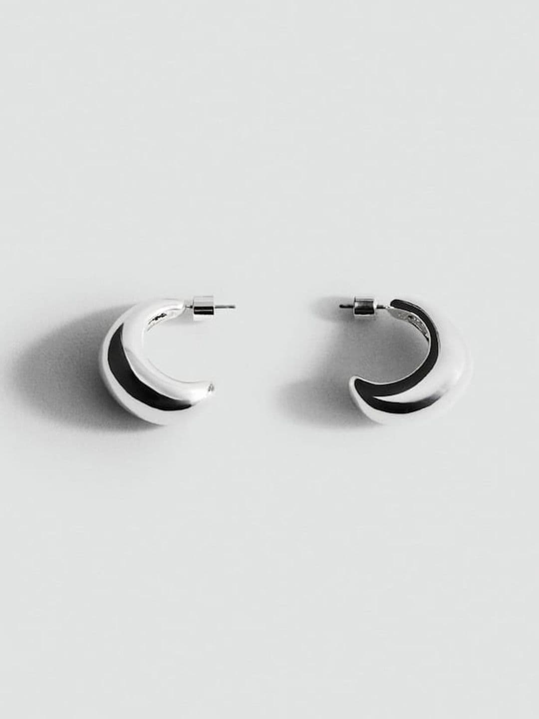 MANGO Crescent Shaped Half Hoop Earrings - view 1