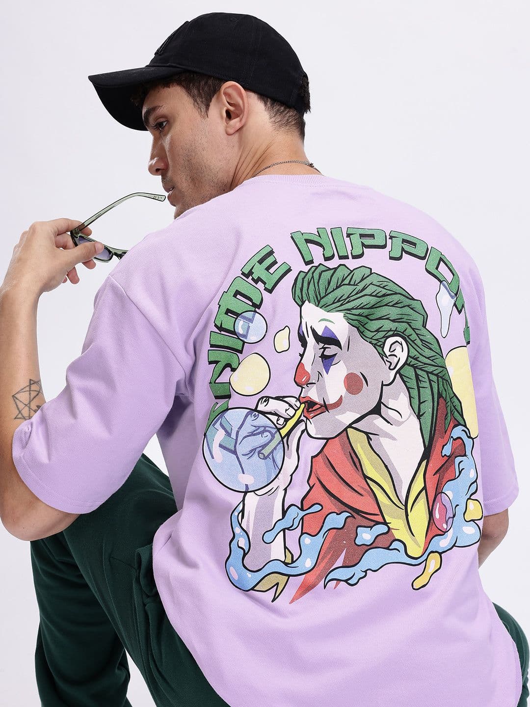 Kook N Keech Anime Nippon Printed Drop-Shoulder Sleeves Oversized T-shirt - view 1