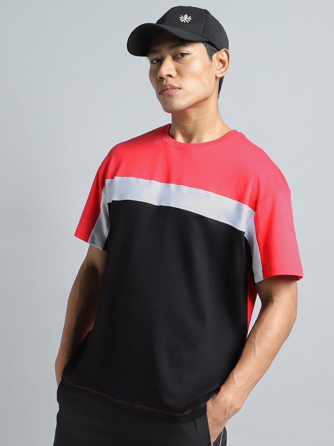 CULT Men Coral Dance off Colourblock T-shirt - view 1