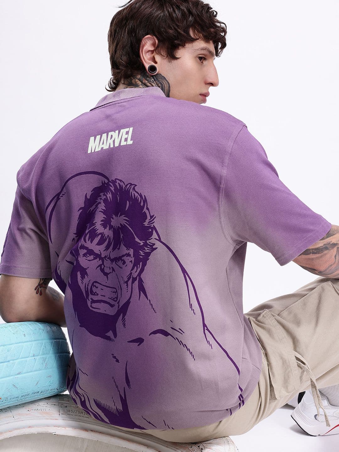Kook N Keech Marvel Men Printed Oversized Polo T-shirt - view 1