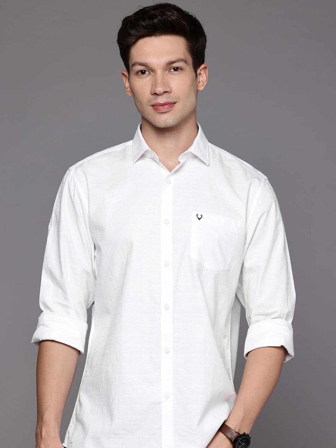 Allen Solly Pure Cotton Classic Fit Checked Casual Shirt - view 1