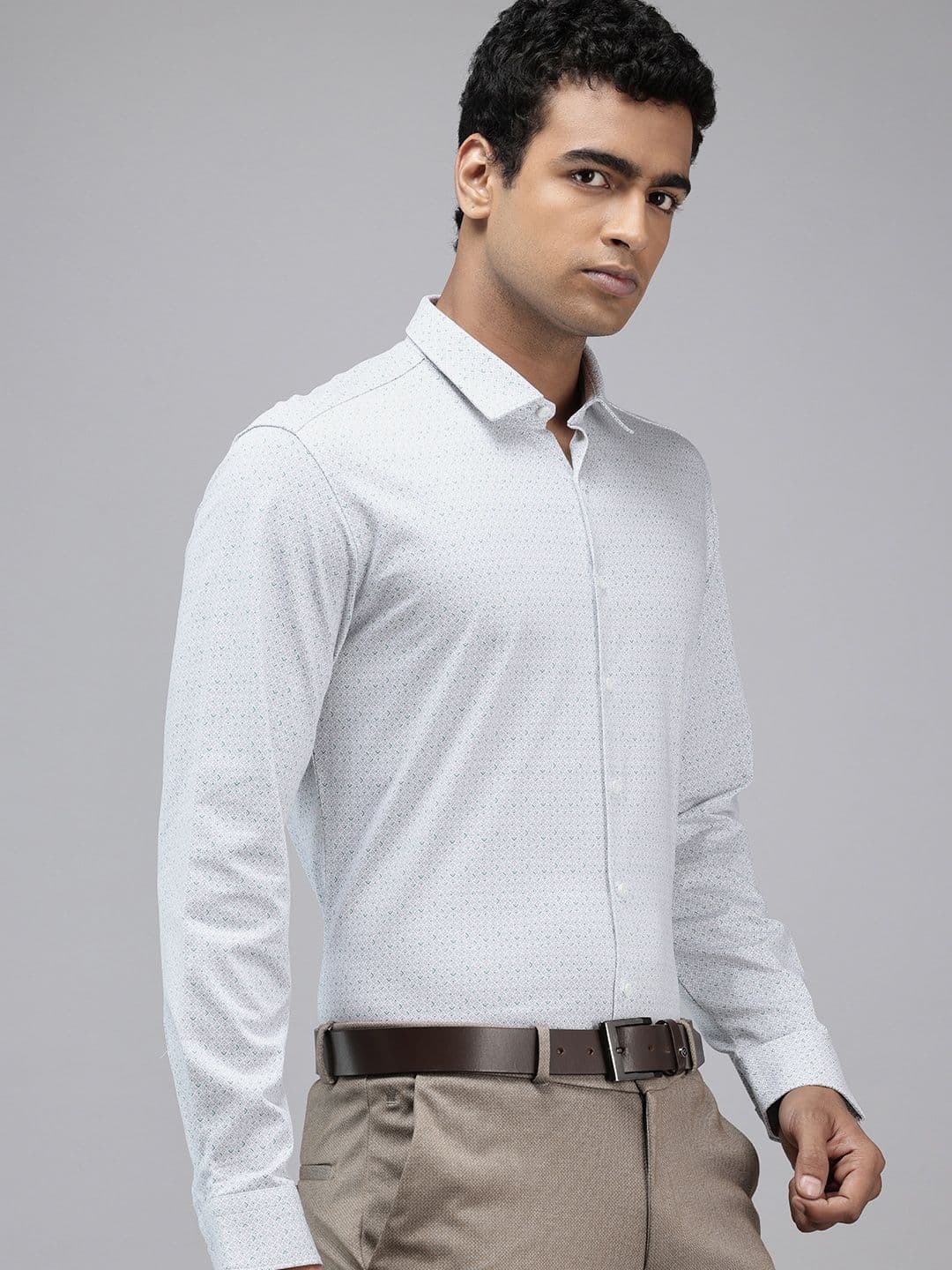 Van Heusen Pure Cotton Slim Fit Geometric Printed Formal Shirt - view 1