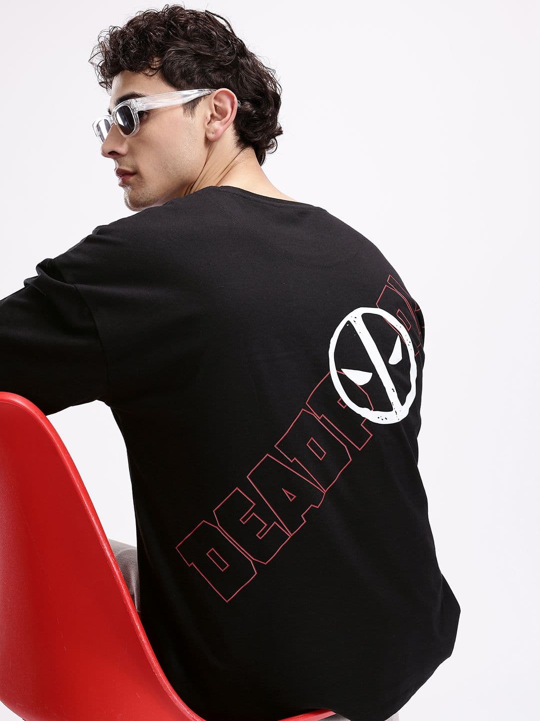 Kook N Keech Marvel Men Deadpool Printed Oversized Pure Cotton T-shirt - view 1