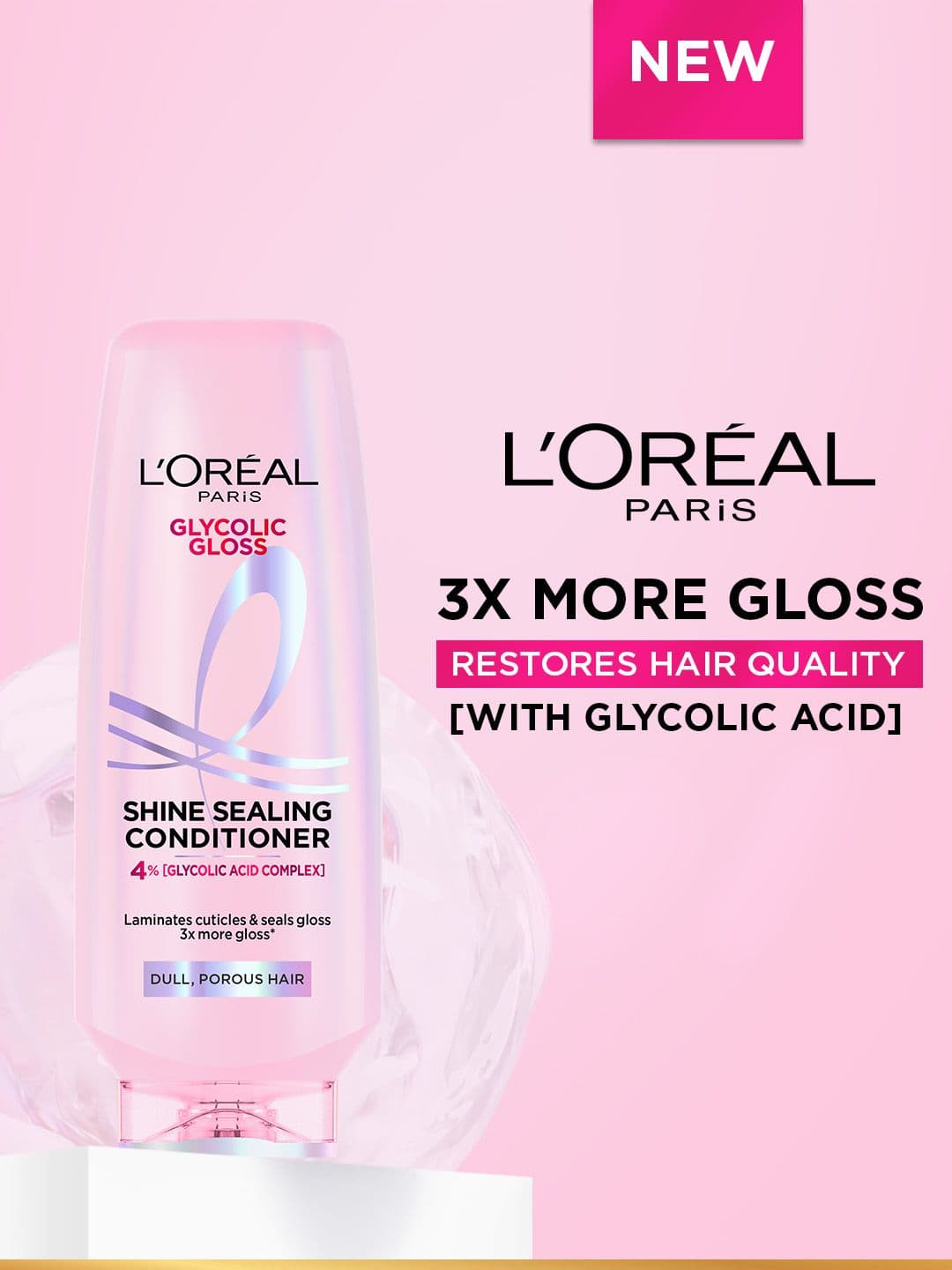 LOreal Paris Glycolic Gloss Shine Sealing Conditioner with Glycolic Acid Complex - 340 ml - view 1
