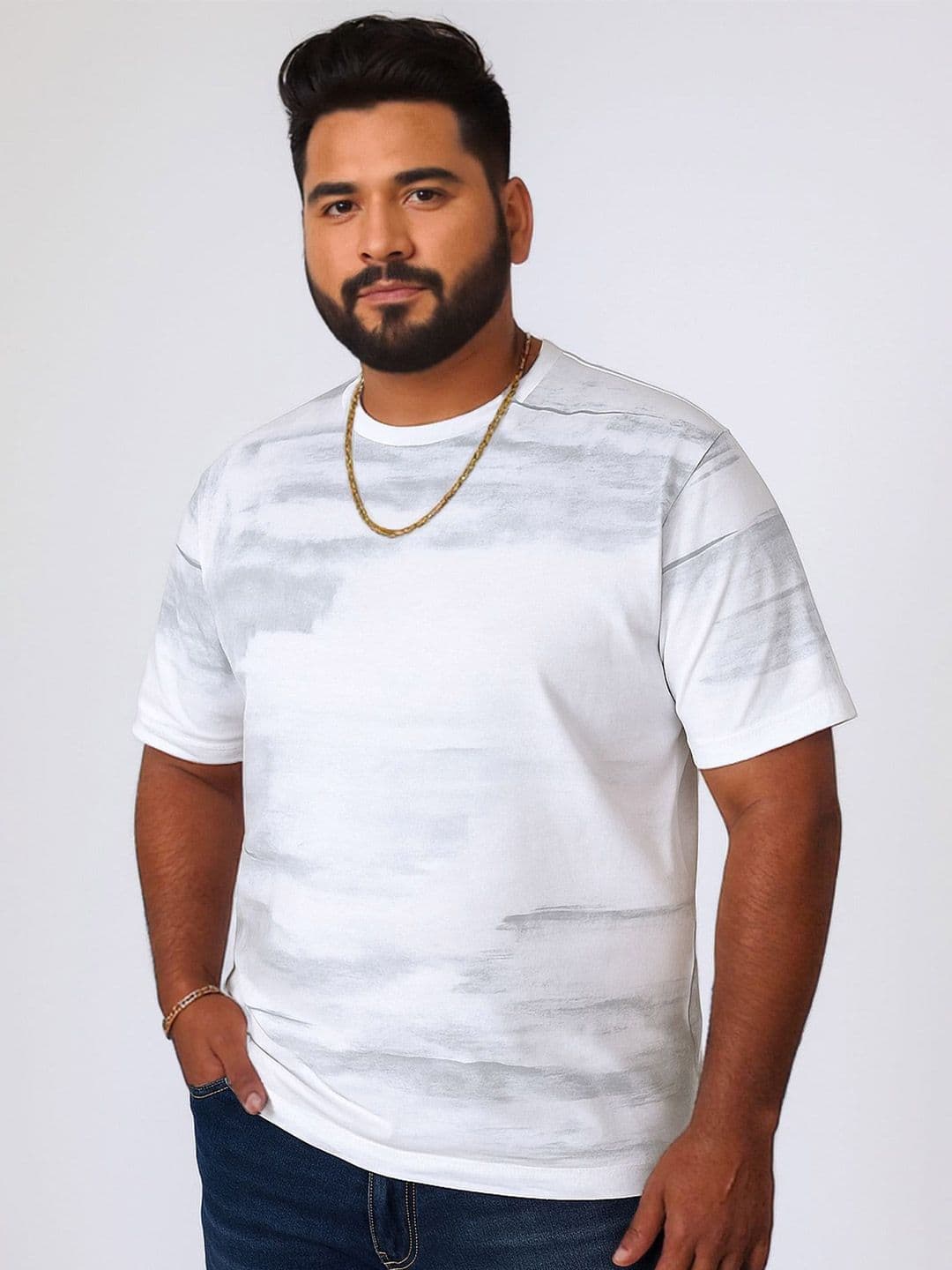 Maniac Men Spray Printed Cotton Oversized T-shirt - view 1