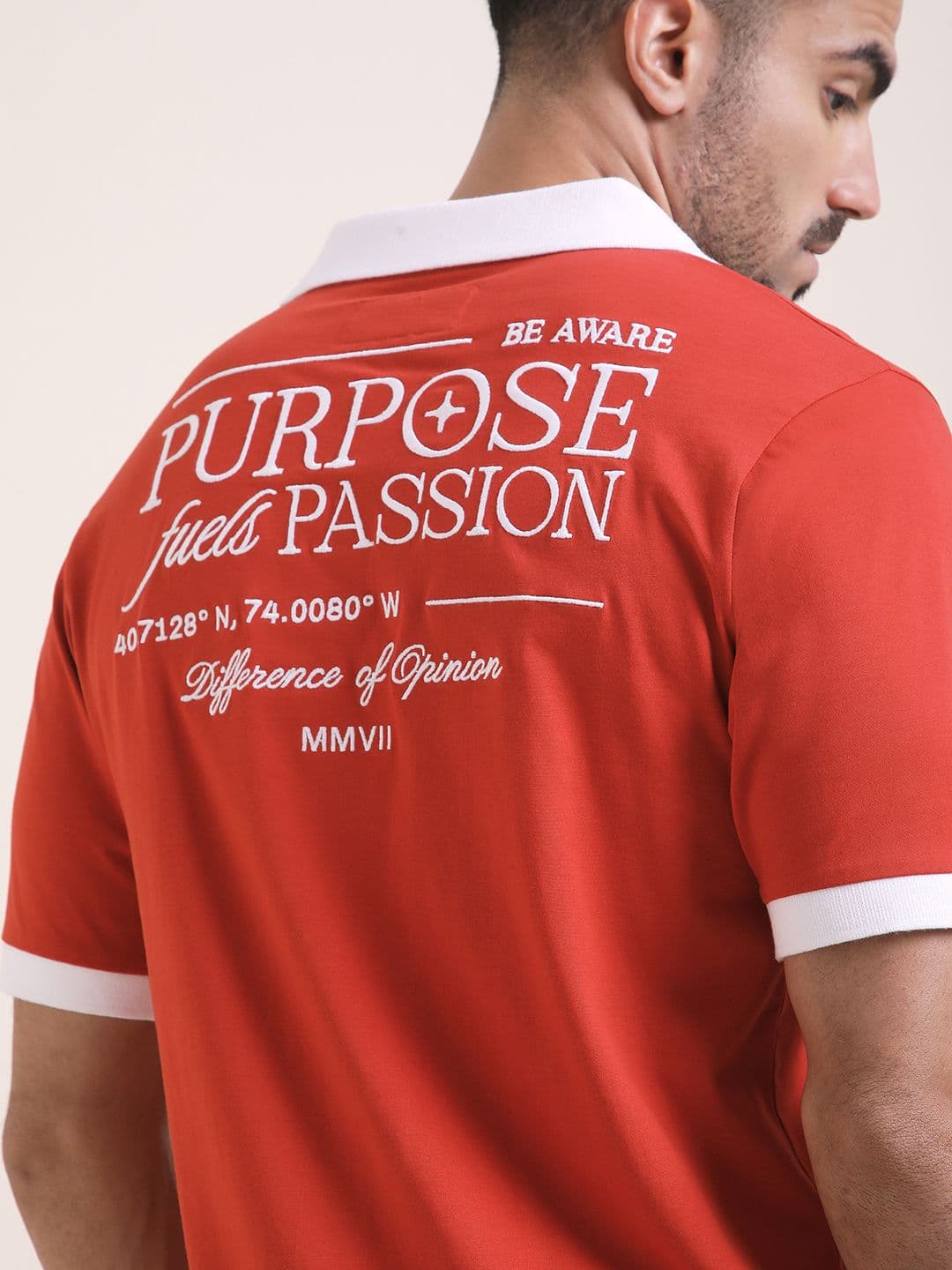 Difference Of Opinion Men Relaxed Fit Embroidery Polo Tshirt - view 1