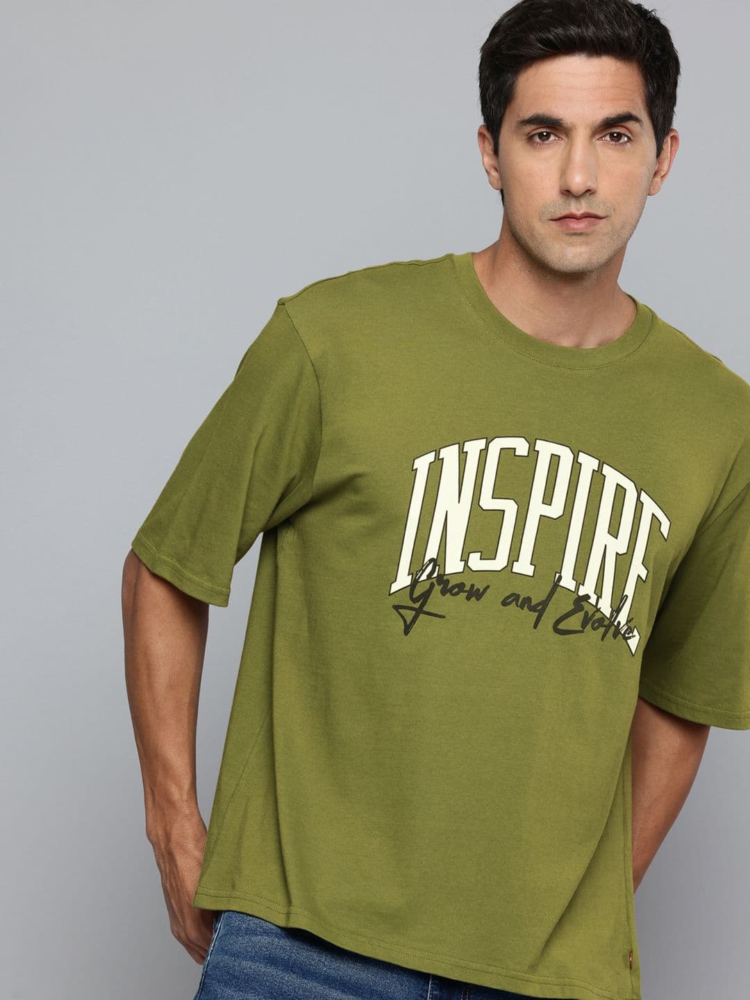 Levis Pure Cotton Typography Puff Printed Relaxed Fit T-shirt - view 1