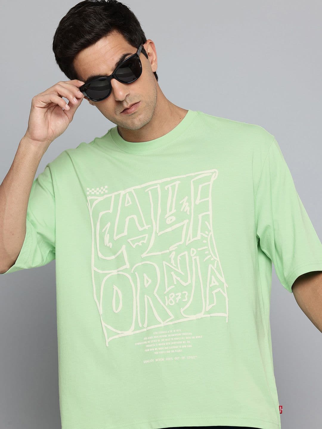 Levis Oversized Fit Typography Printed Pure Cotton T-shirt - view 1