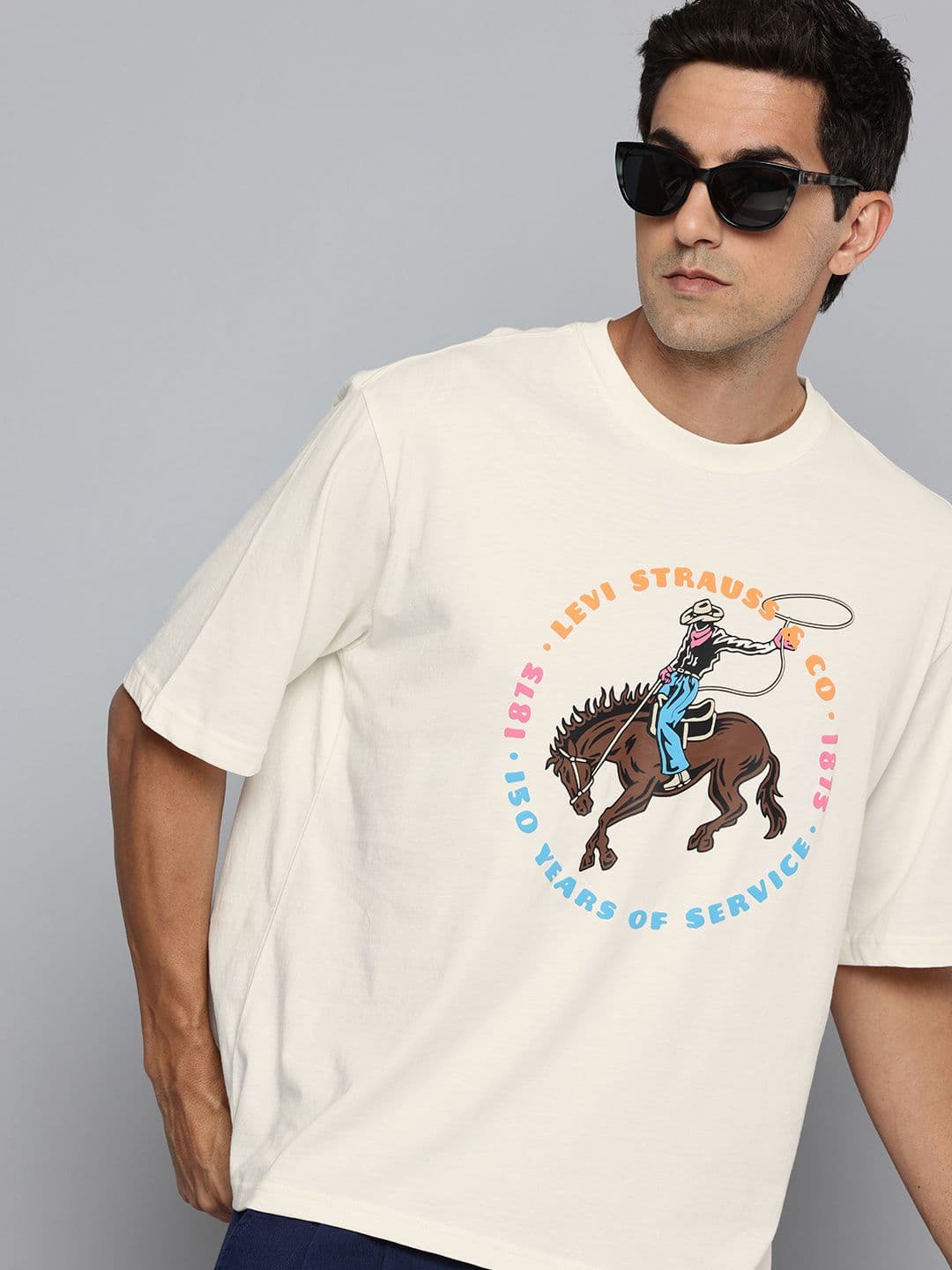 Levis Oversized Fit Typography Printed Pure Cotton T-shirt - view 1