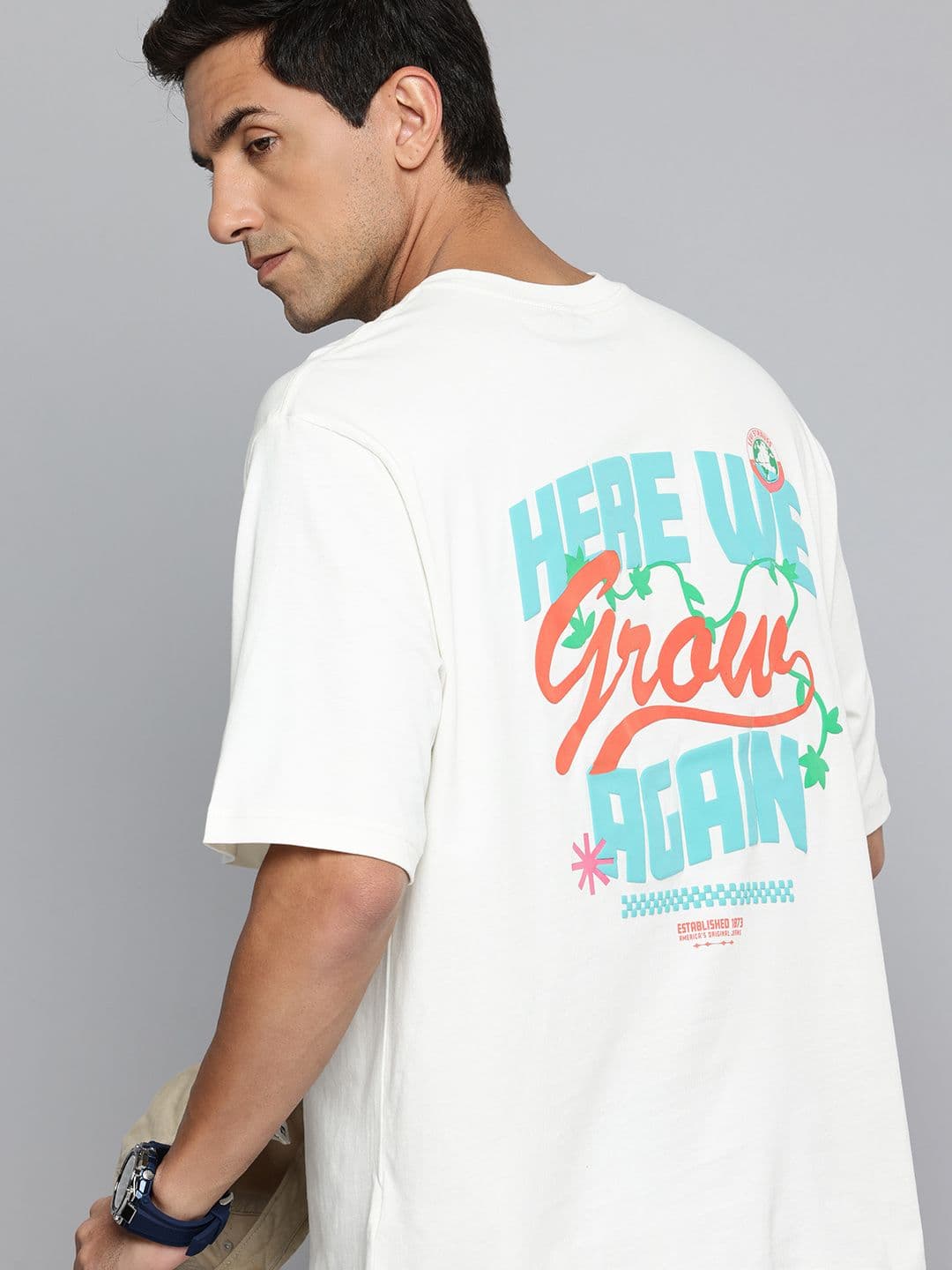 Levis Typography Printed Drop-Shoulder Sleeves Pure Cotton Loose Fit T-shirt - view 1