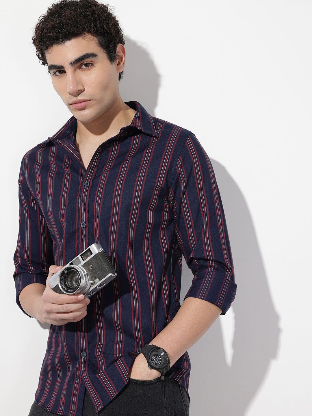 The Roadster Lifestyle Co. Men Relaxed Striped Pure Cotton Casual Shirt - view 1