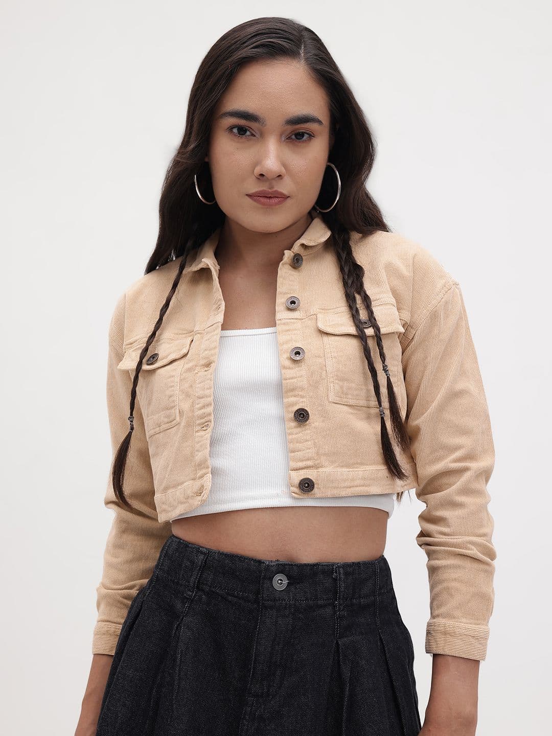 The Roadster Lifestyle Co. Women Corduroy Pure Cotton Crop Tailored Jacket - view 1