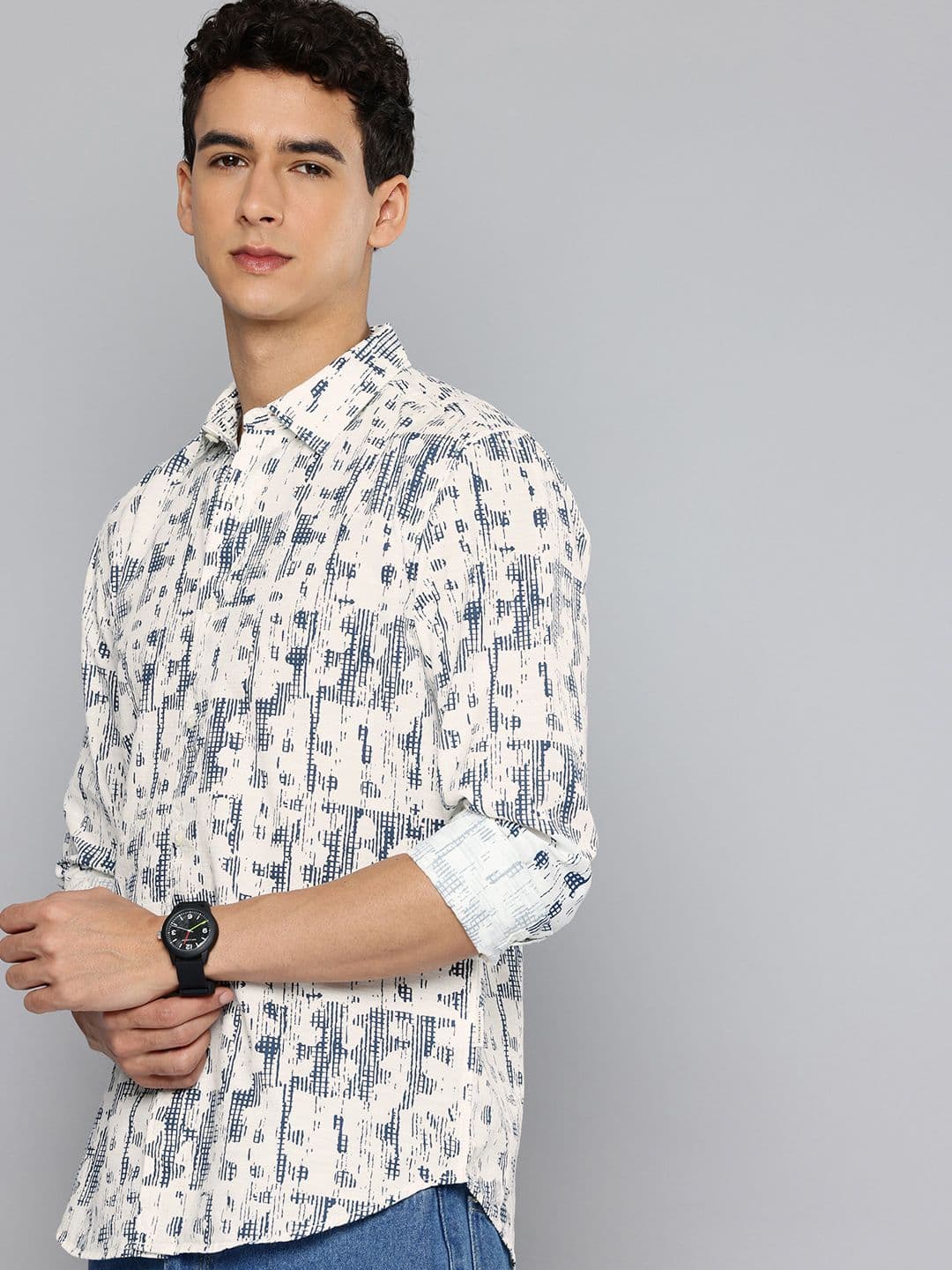 Flying Machine Pure Cotton Slim Fit Abstract Printed Shirt - view 1
