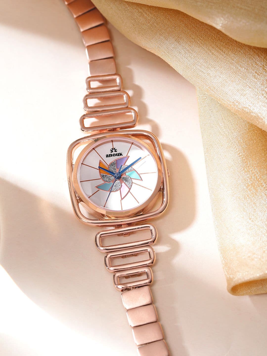 Anouk Women Brass Patterned Dial & Bracelet Style Straps Analogue Watch - view 1