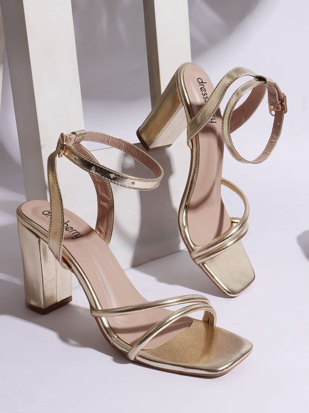 DressBerry Women Party Block Sandals with Buckles - view 1