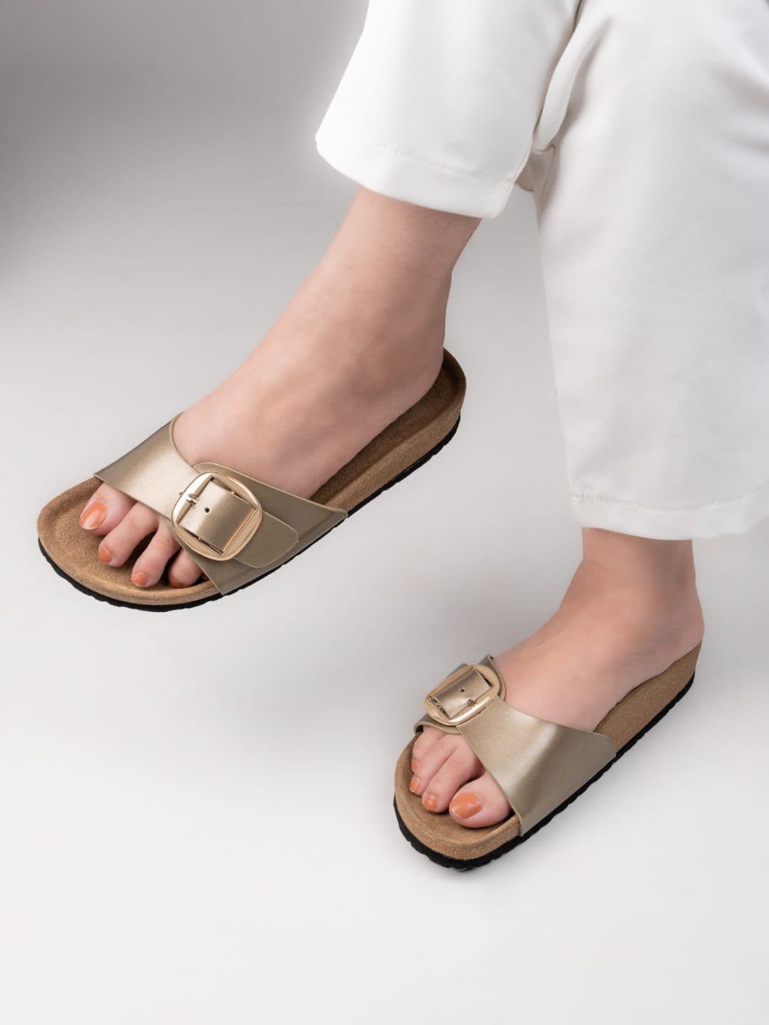 Mast & Harbour Women Open Toe Flats with Buckle - view 1