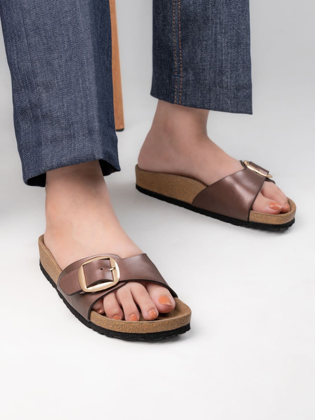 Mast & Harbour Women Open Toe Flats with Buckle - view 1