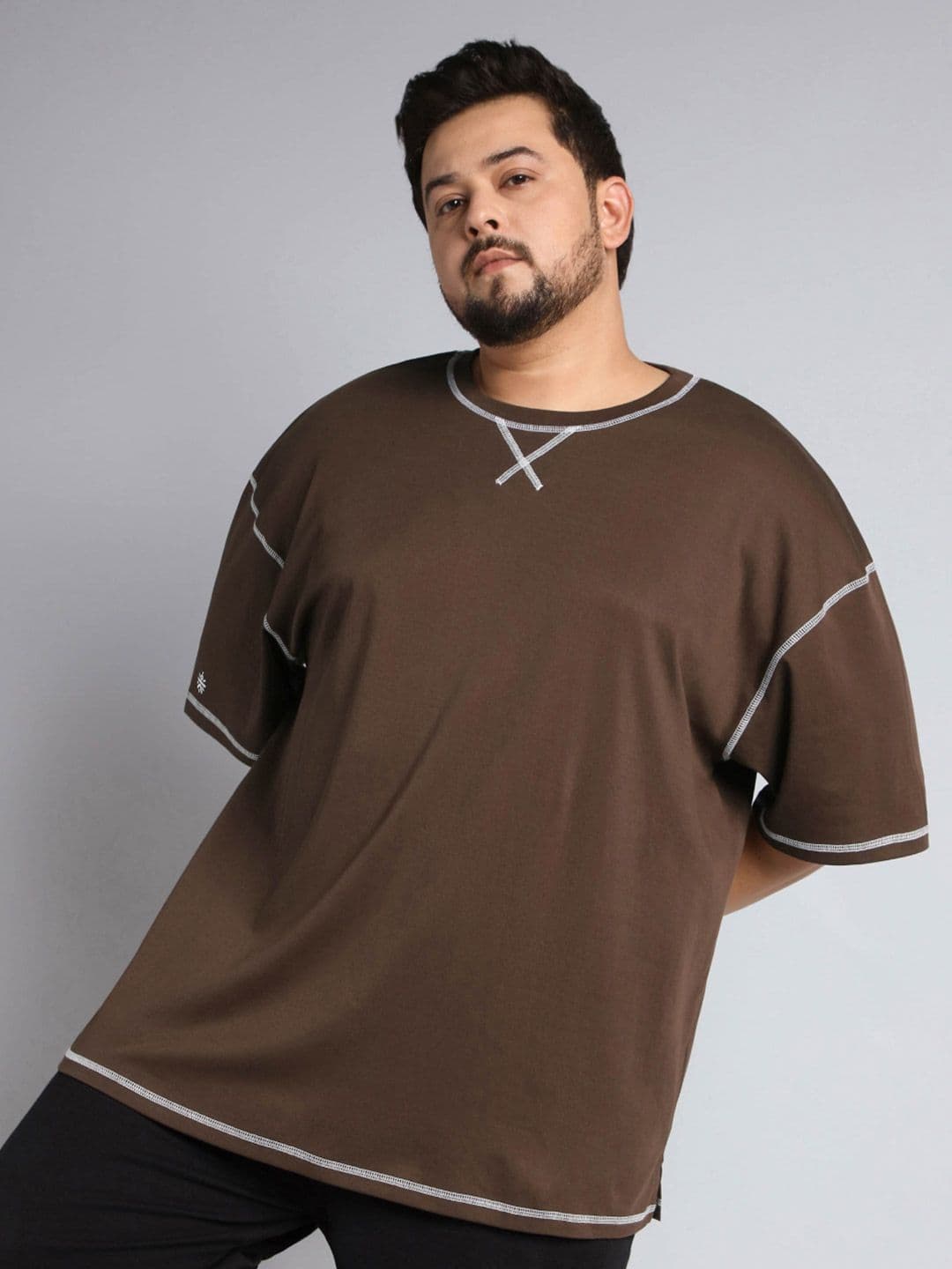 CULT Men Brown Play Day Plus Size T-shirt - view 1