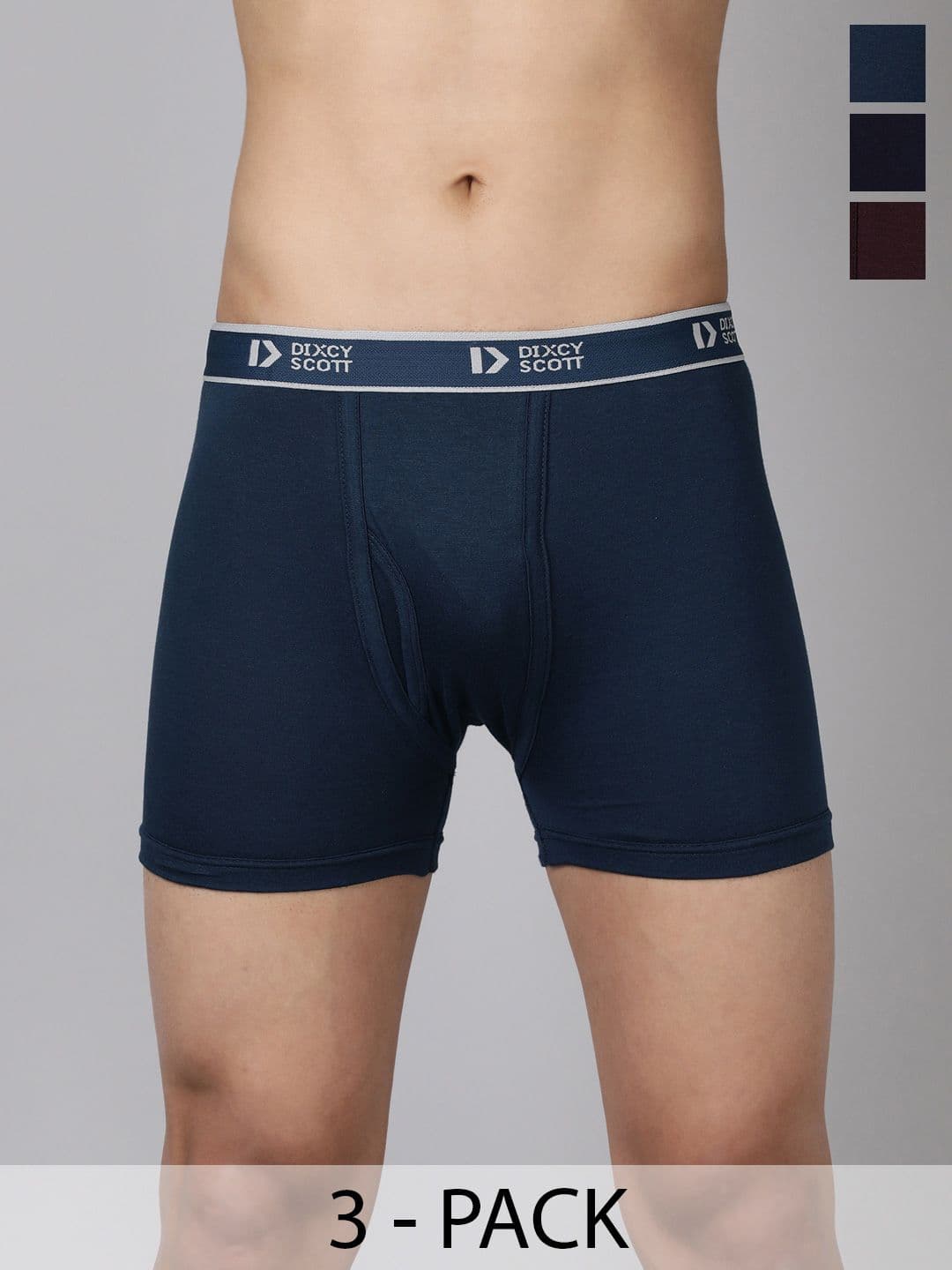 Dixcy Scott Originals Cross Men 3 Pcs Combed Cotton Sweat Absorbent C Open Design Trunks - view 1