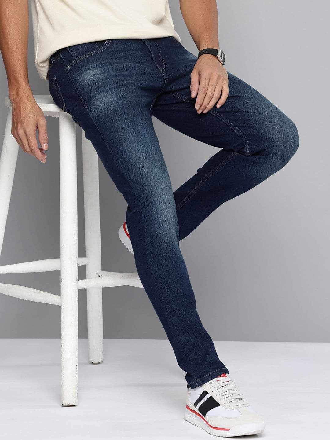 Flying Machine Men F19 Slash Slim Tapered Light Fade Stretchable Jeans - view 1