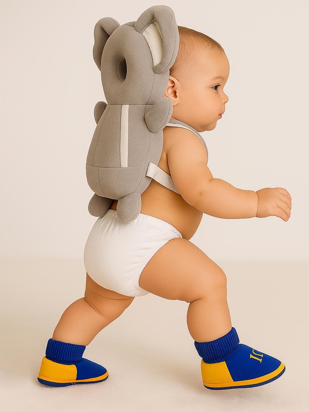 Smartots Grey Elephant Crawling & Walking Soft Baby Head Protector with Booties - view 1