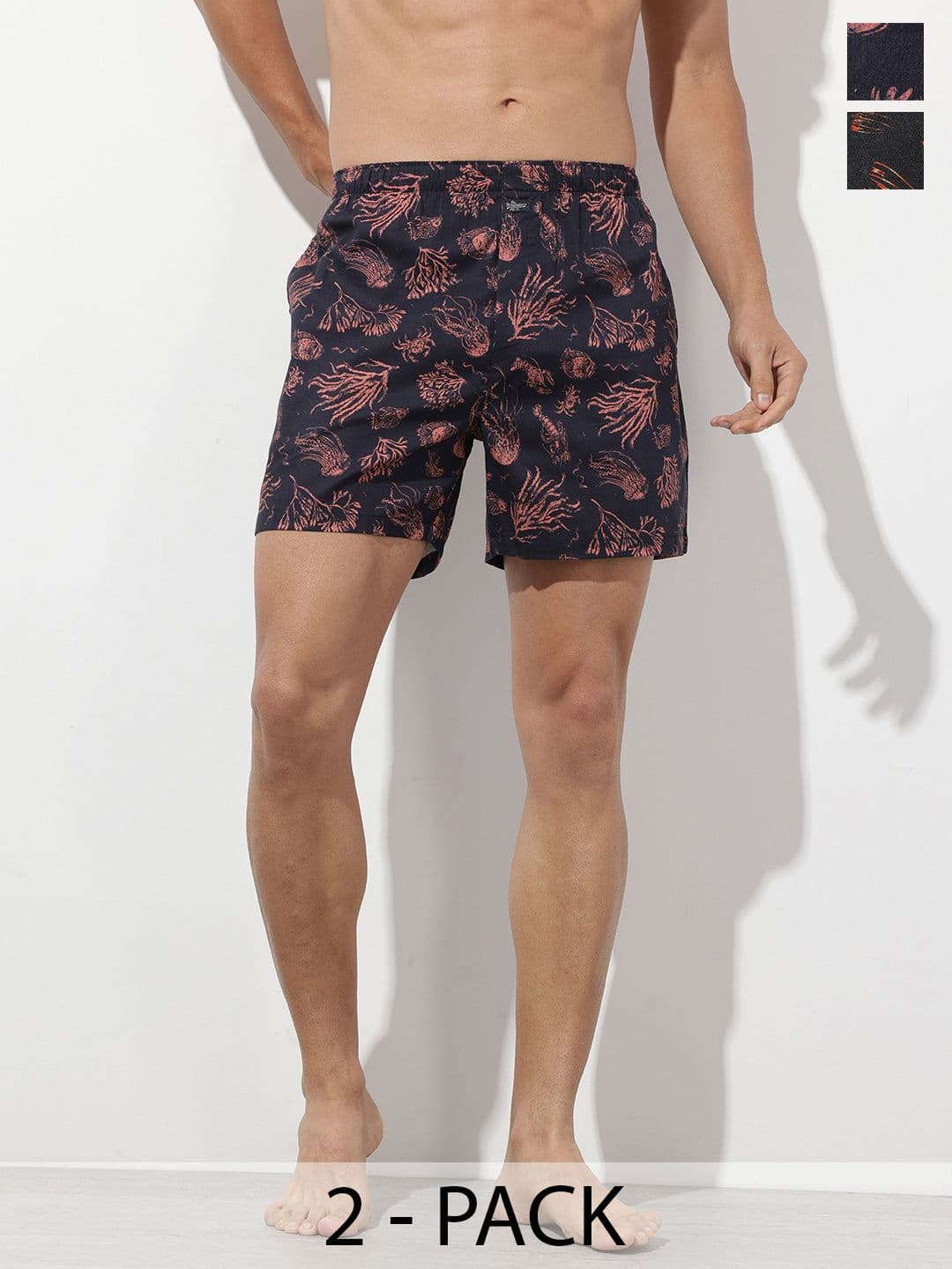 The Roadster Life Co. Men Pack of 2 Printed Pure Cotton Boxers RDS-KEN-MBOX- PRINT-02ABB - view 1