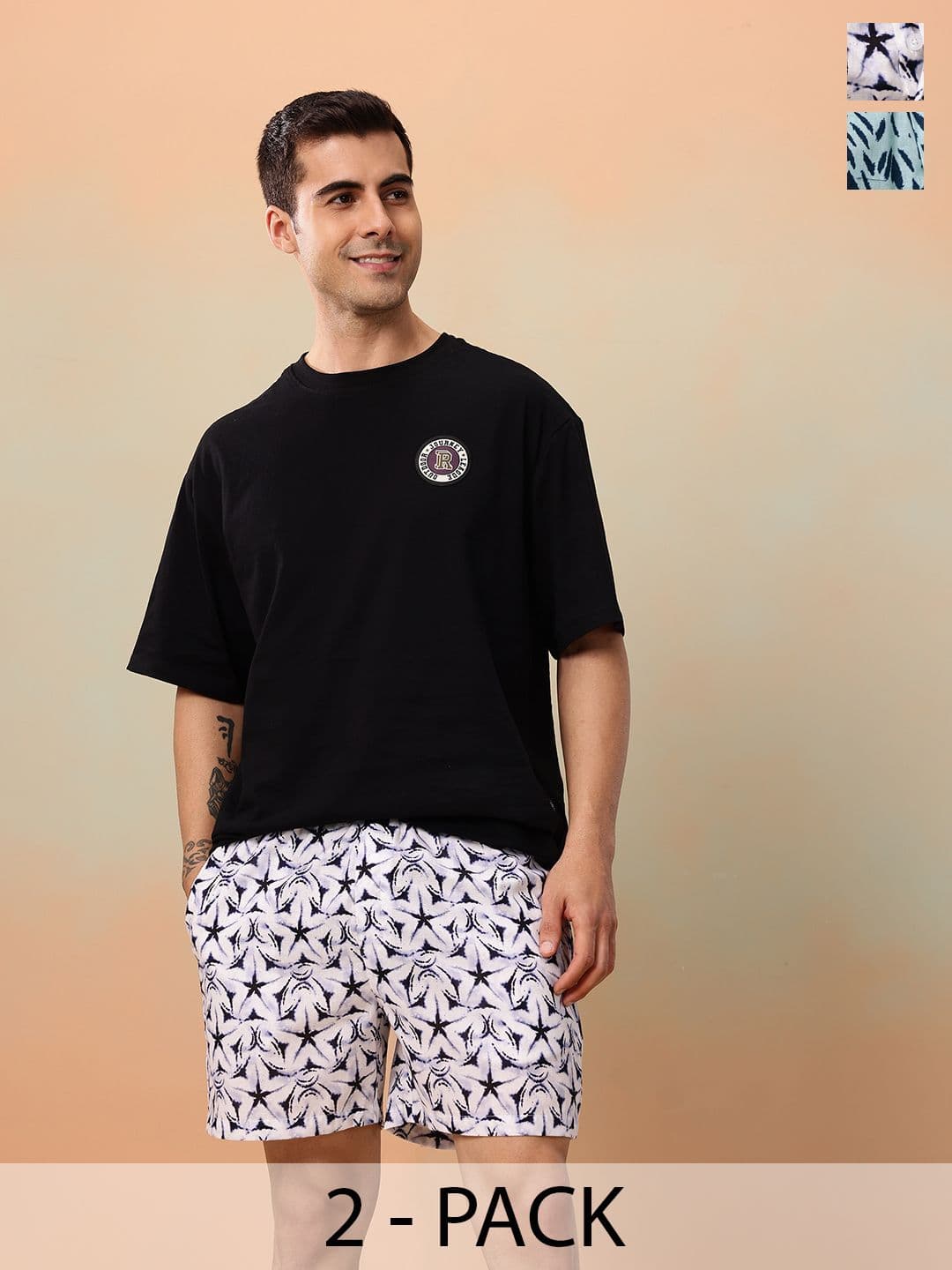 Mast & Harbour Men Pack of 2 Printed Pure Cotton Boxers MNH-KEN-MBOX- PRINT-02ABL - view 1