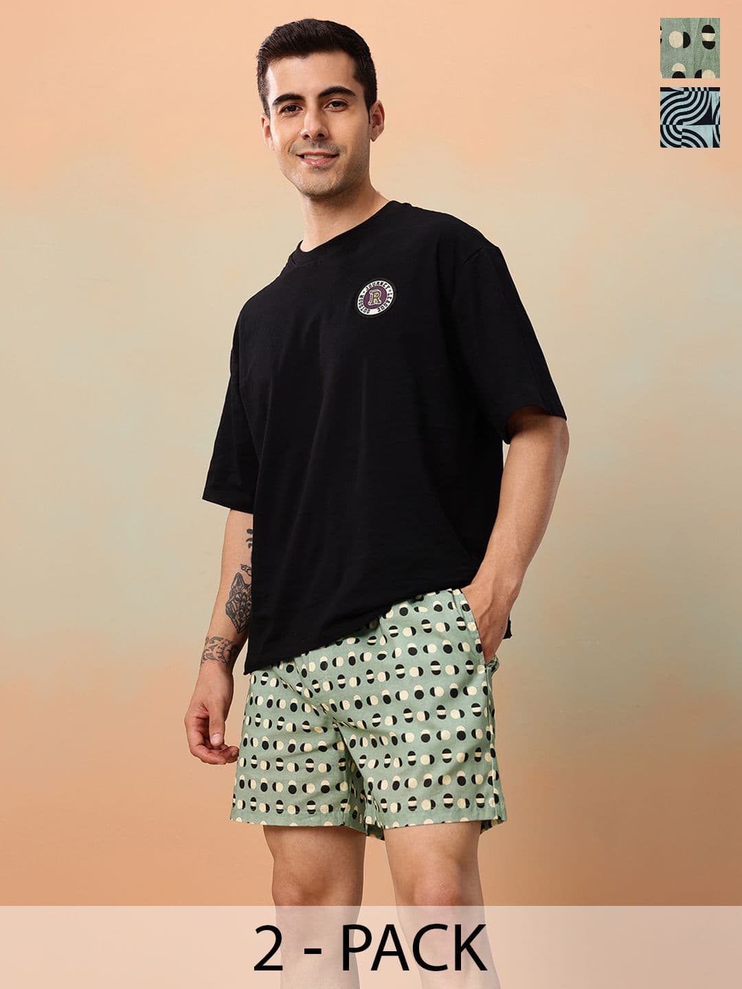 Mast & Harbour Men Pack of 2 Printed Pure Cotton Boxers MNH-KEN-MBOX- PRINT-02ABH - view 1