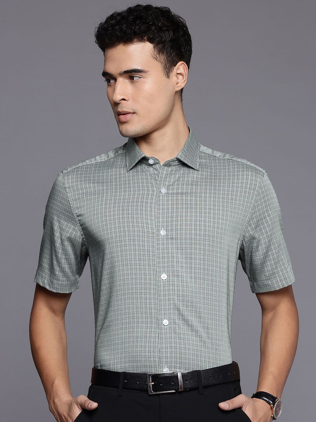 Louis Philippe Classic Fit Checked Formal Shirt - view 1