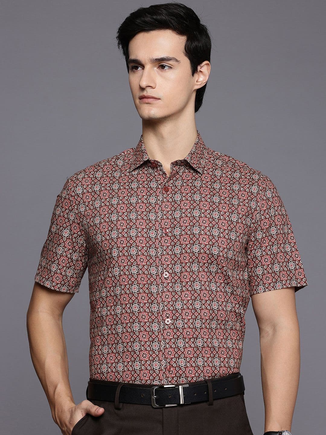Louis Philippe Classic Fit Geometric Printed Formal Shirt - view 1