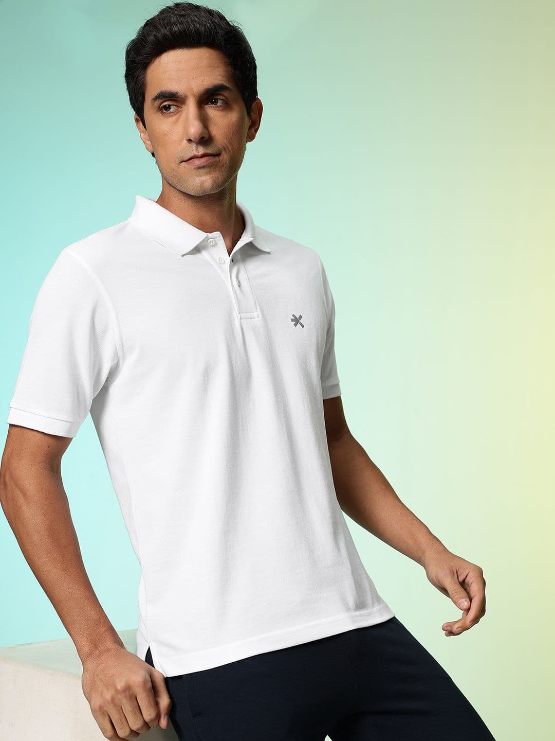 HRX by Hrithik Roshan Men Solid Polo Collar T-shirt - view 1