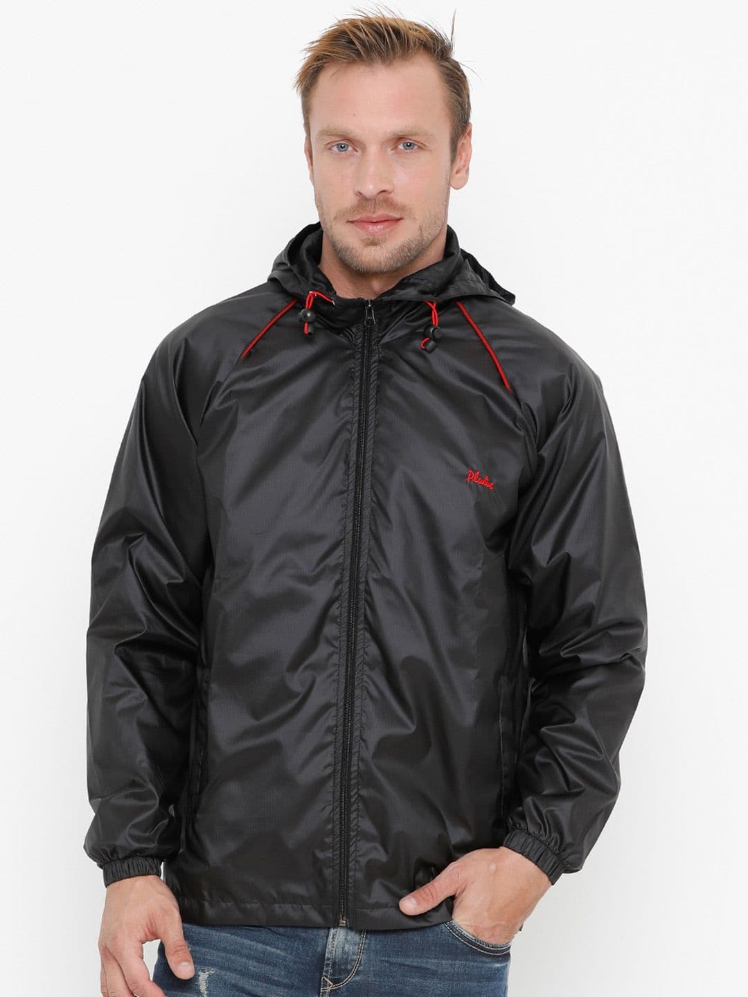 Plutus Men Black Solid Windcheater Sporty Jacket - view 1