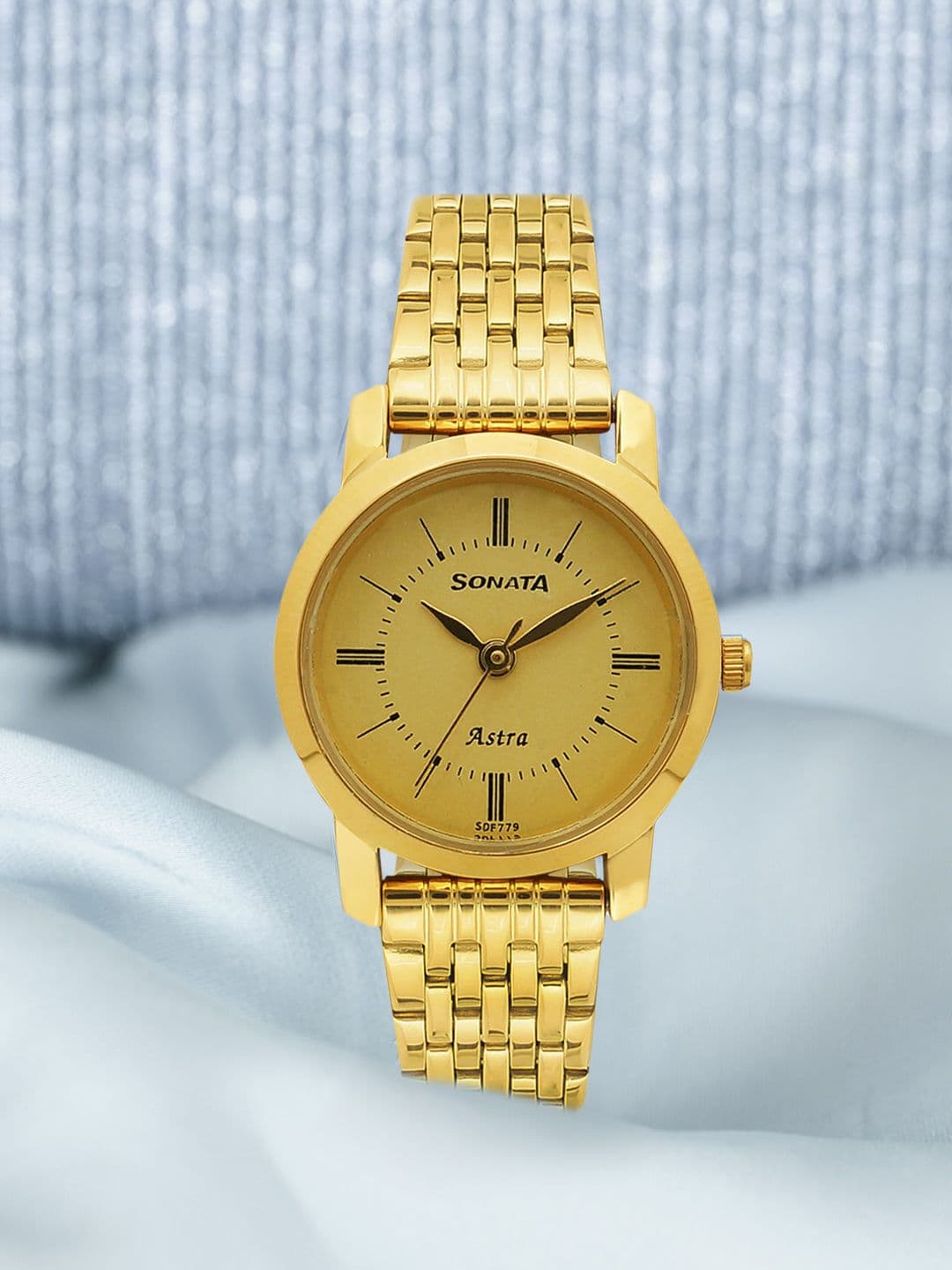 Sonata Quartz Analog With Champagne Dial Watch For Women - Nt87018ym01 - view 1