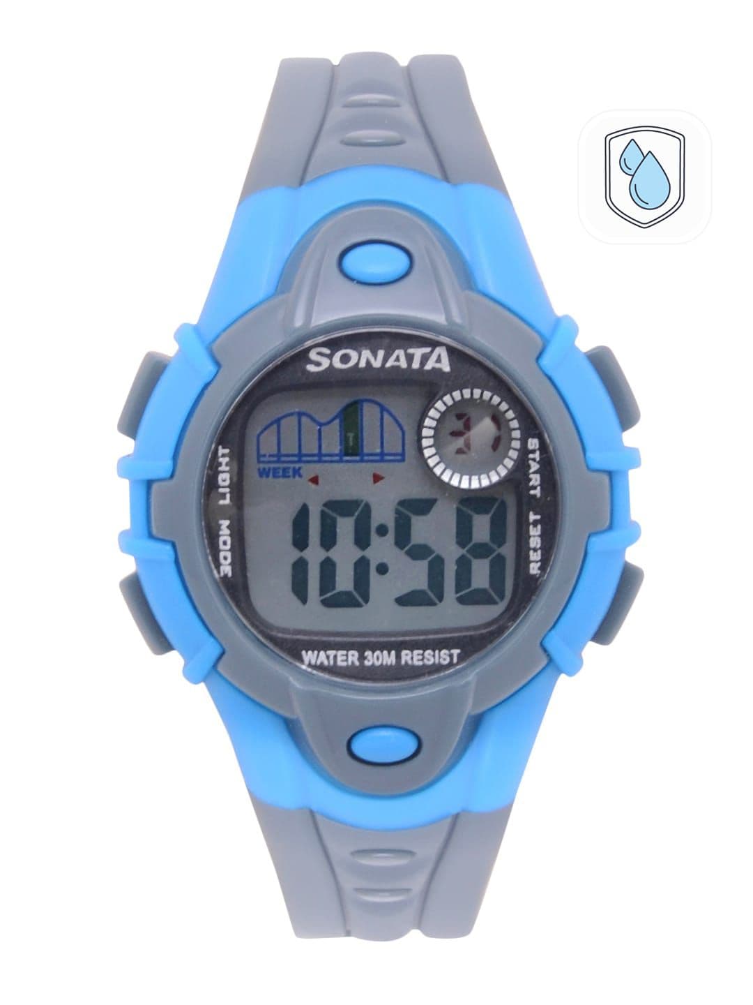 Sonata Sf Digital With Black Strap Unisex Watch - Nt87012pp03 - view 1