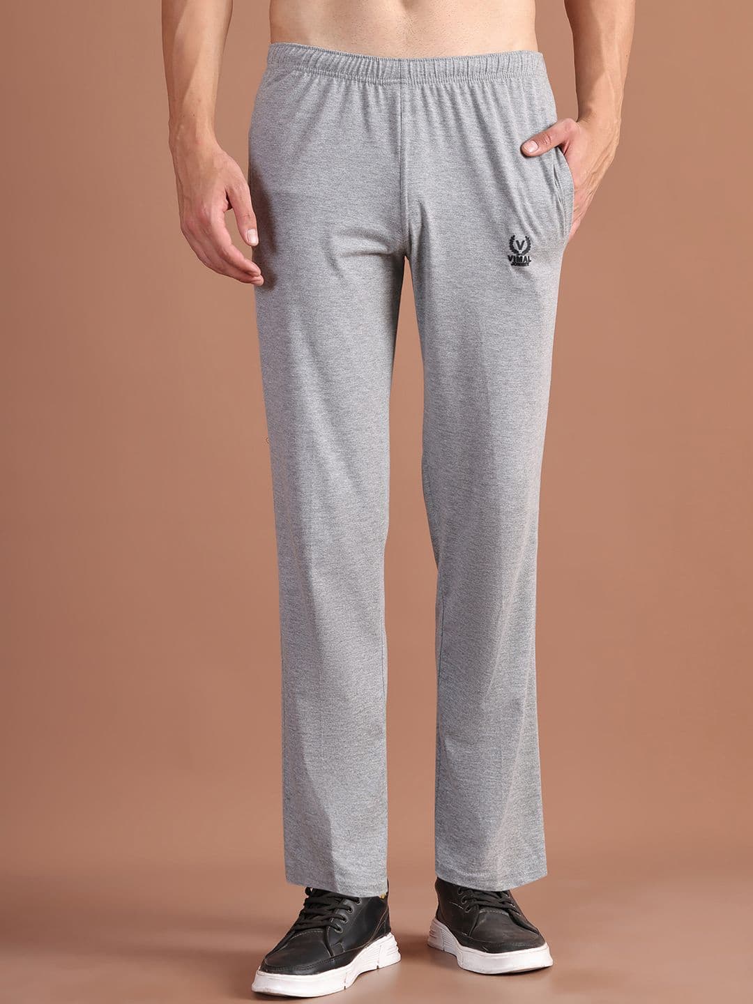 MACK JONNEY Grey Melange Solid Lounge Pants DD10MELANGE - view 1
