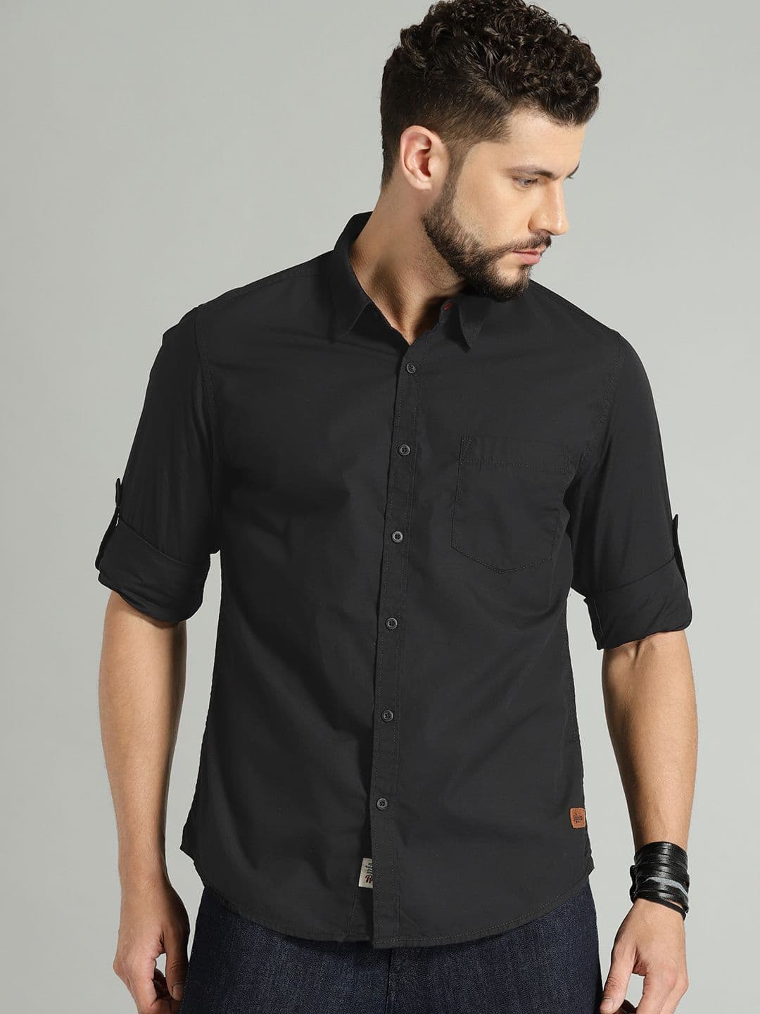 Roadster Men Black Pure Cotton Casual Shirt - view 1