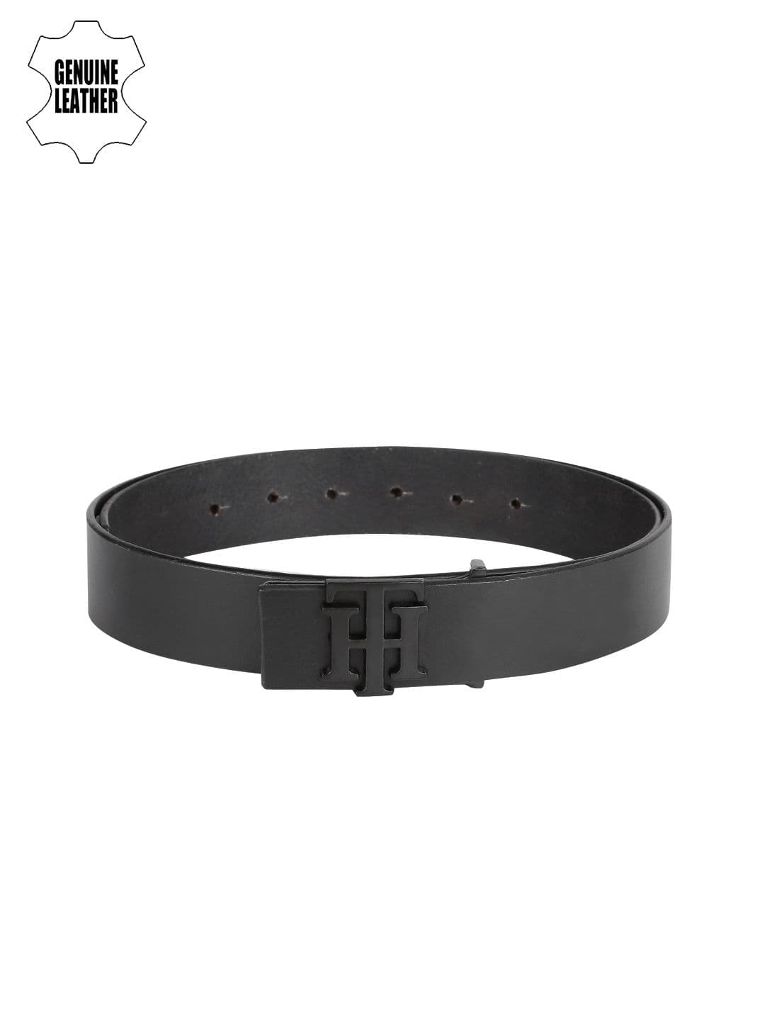 Tommy Hilfiger Men Black Genuine Leather Solid Belt - view 1