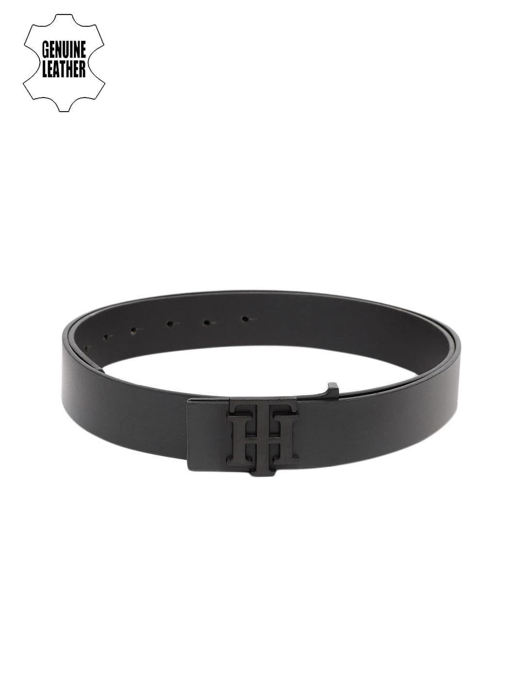 Tommy Hilfiger Men Black Solid Genuine Leather Formal Belt - view 1