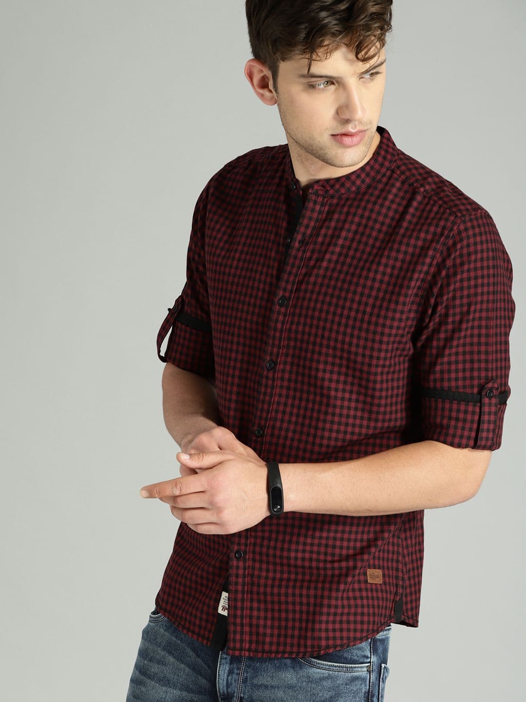 Roadster Men Maroon & Black Checked Casual Shirt - view 1