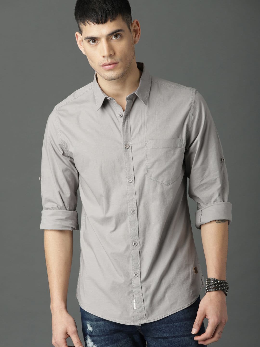 Roadster Men Grey Casual Shirt - view 1