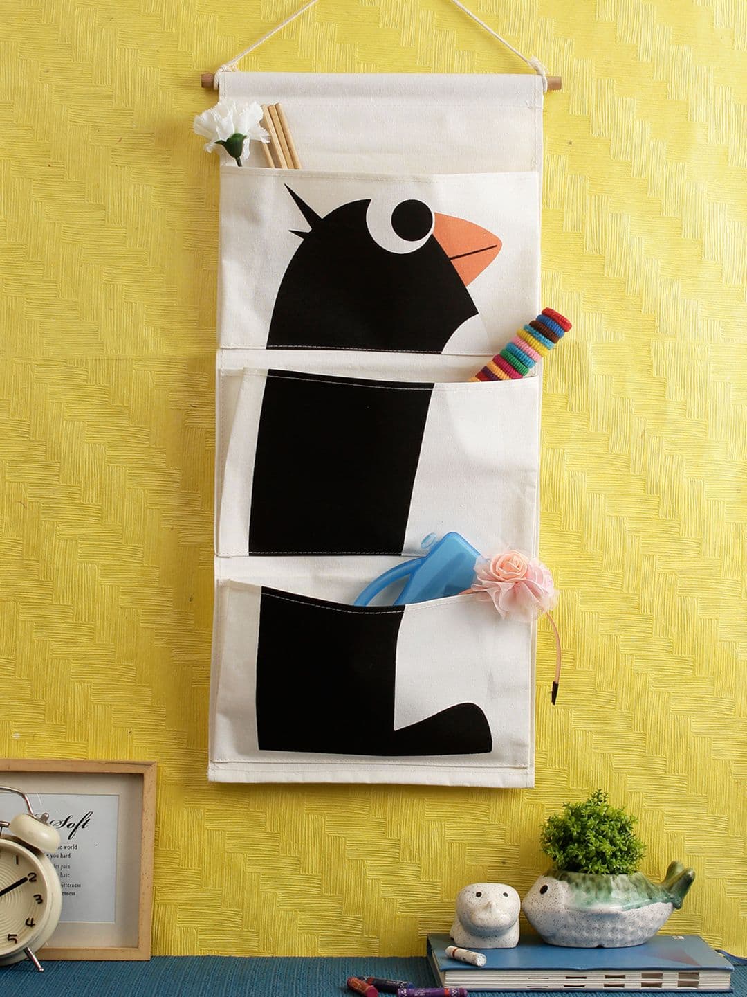 Cortina Off White & Black Printed Water Resistant Handbag Organiser - view 1
