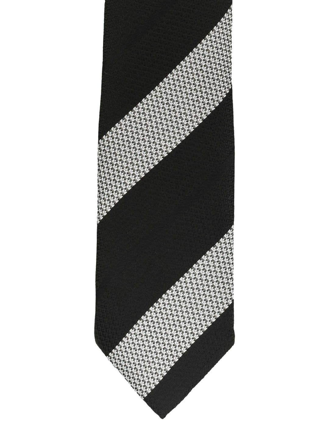 The Tie Hub Black & Grey Striped Broad Tie - view 1