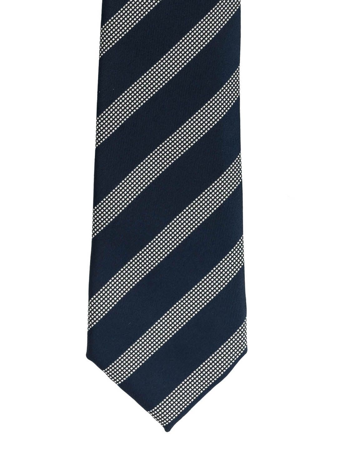The Tie Hub Blue & Grey Striped Broad Tie - view 1