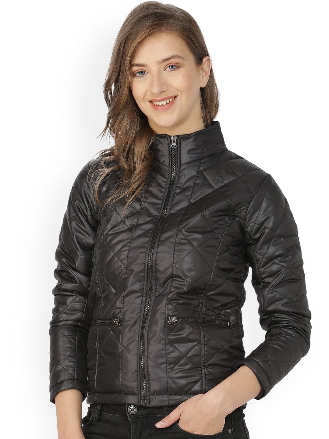 PINACOLADA Women Black Solid Quilted Jacket - view 1