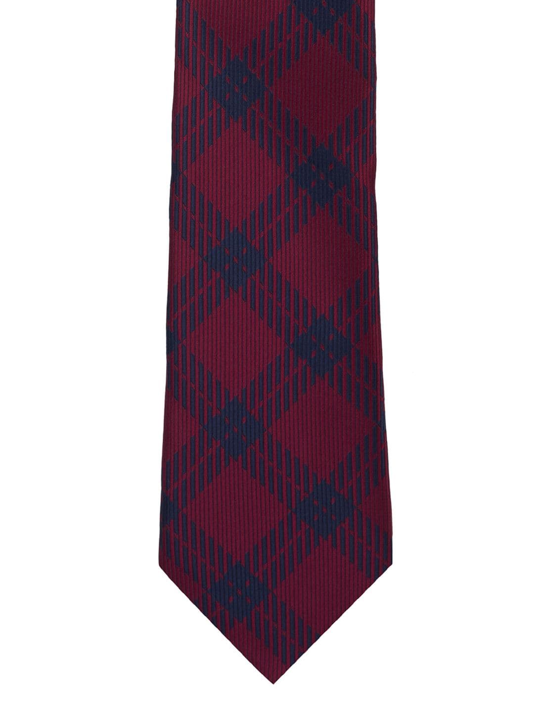 The Tie Hub Maroon & Blue Checked Broad Tie - view 1