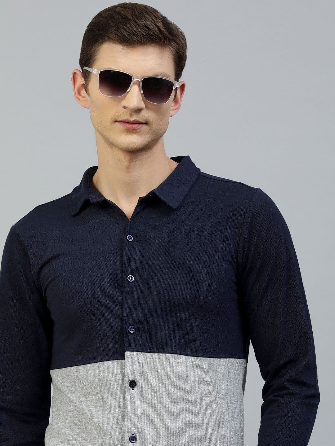 CAHOOT Colourblocked Spread-Collar Casual Shirt - view 1