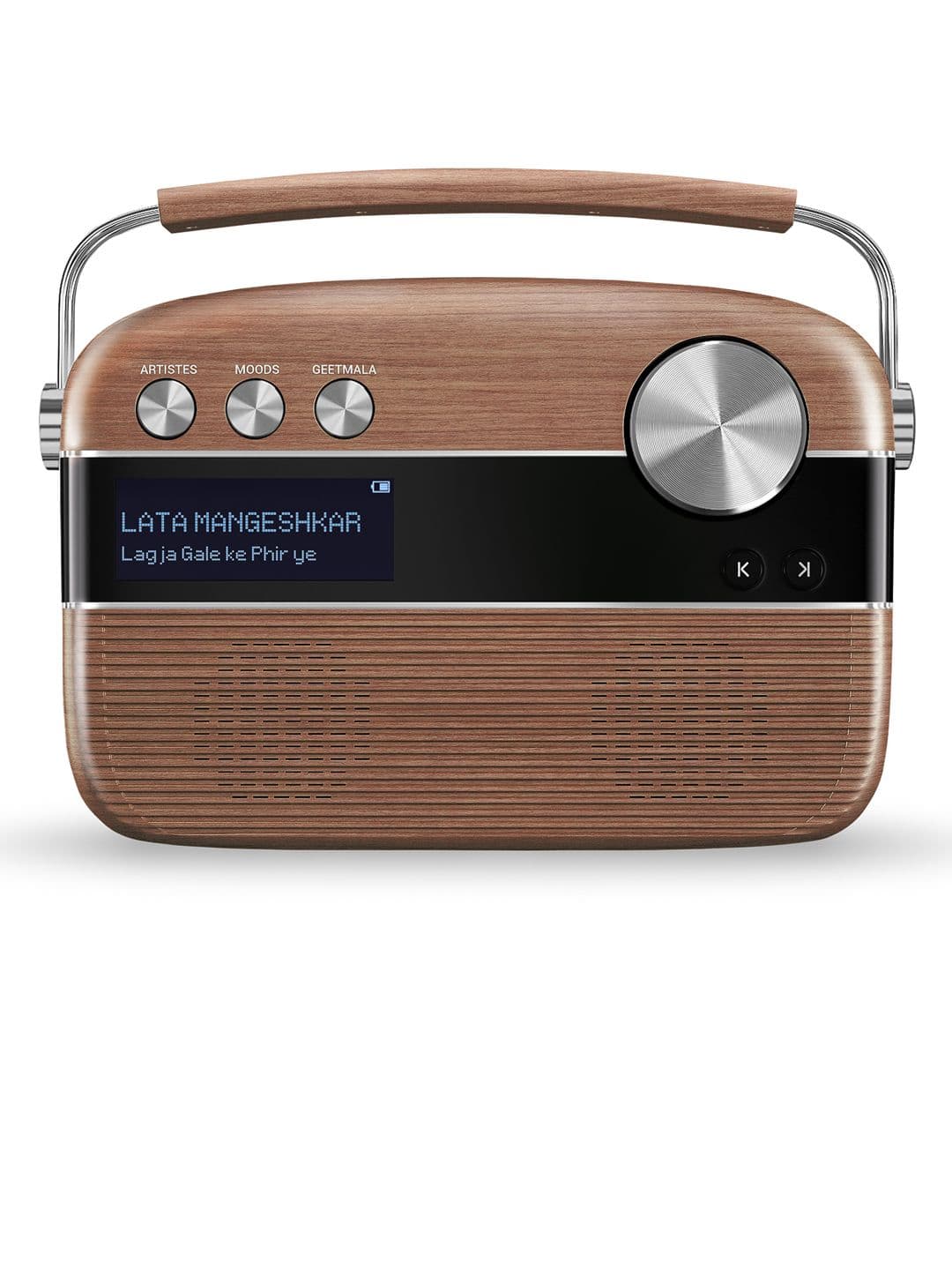 Saregama Carvaan Oak Wood Brown Hindi Portable Music Player with 5000 Preloaded Songs - view 1