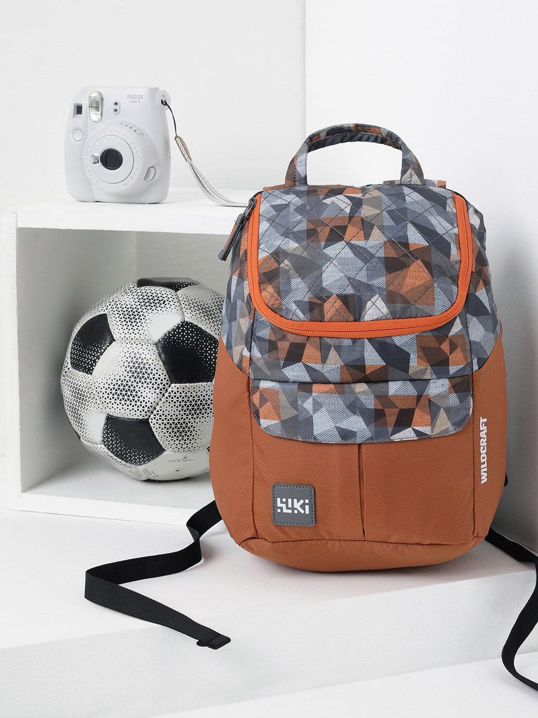 Wildcraft Women Orange & Blue Graphic Backpack - view 1
