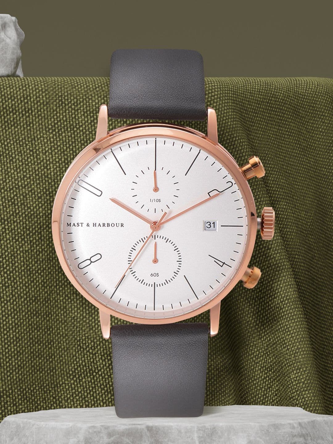 Mast & Harbour Unisex Off-White Chronograph Watch MFB-PN-WTH-6288G - view 1