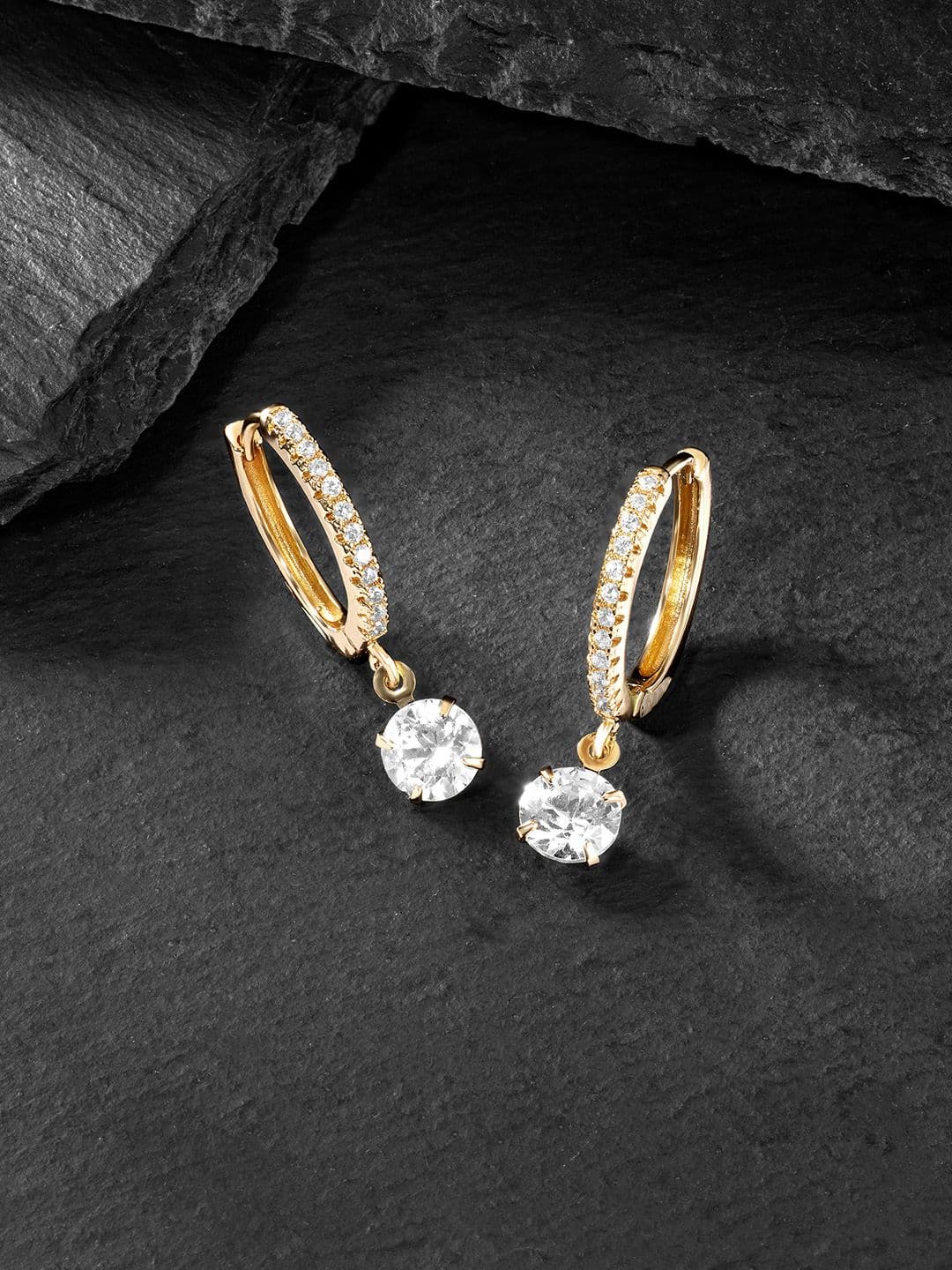 Peora Women Gold-Toned Contemporary Hoop Earrings - view 1